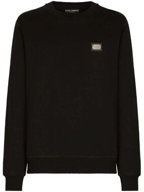 Dolce & Gabbana's Logo Patch Sweatshirt in Black Size 54 IT